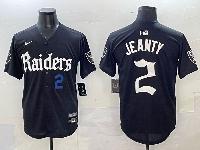 Men 2025 Oakland Raiders #2 Jeanty Black 6th generation Joint Name Nike Limited NFL Jersey style 05->oakland raiders->NFL Jersey